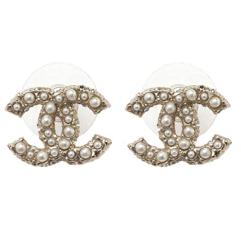 stud faux chanel earrings